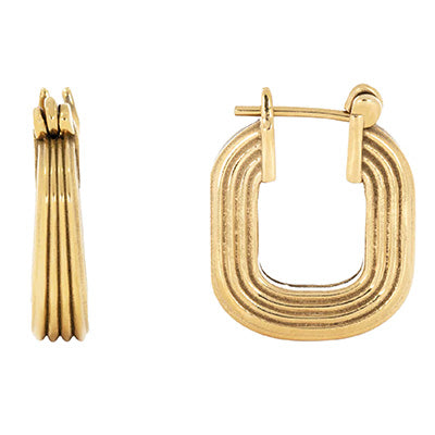 Rectangle Gold Hoops